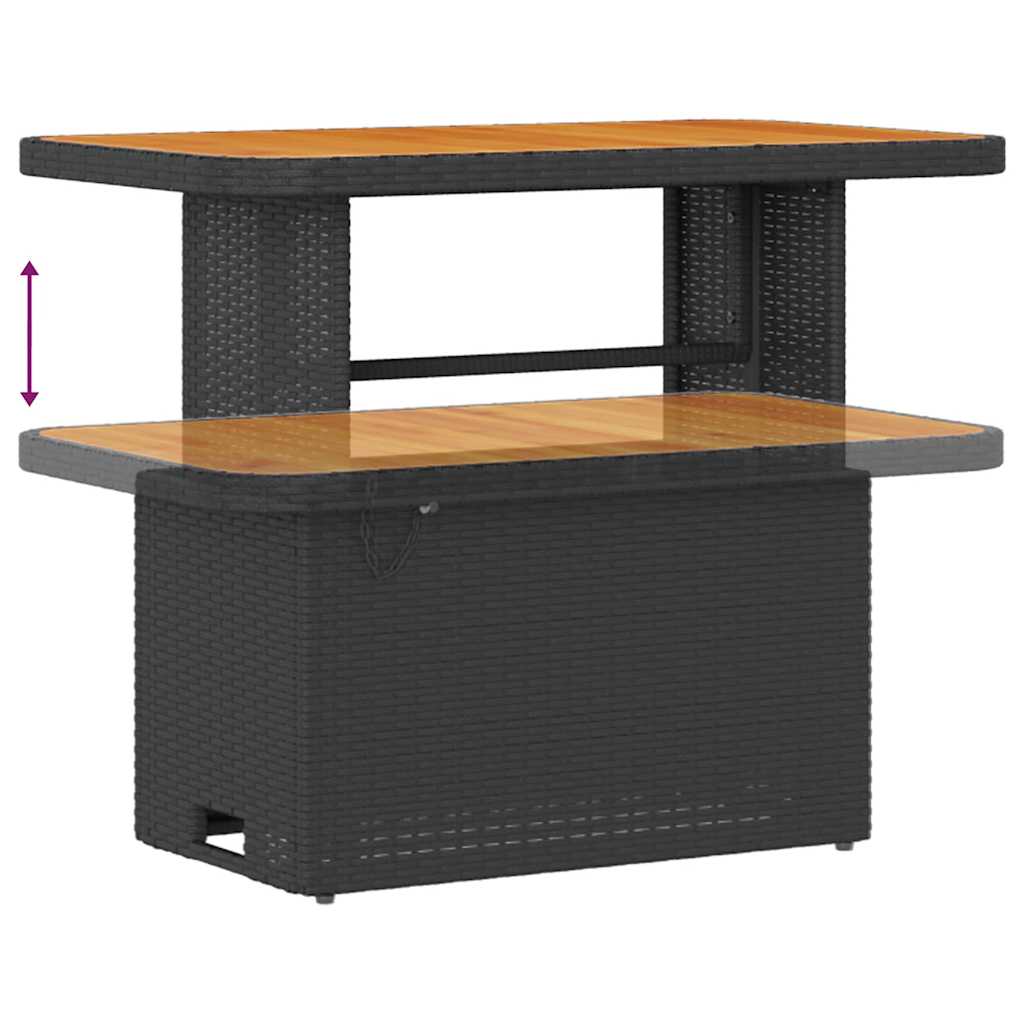 vidaXL Conjunto de Sofá de Jardim com almofada 10 pcs Preto vime PE