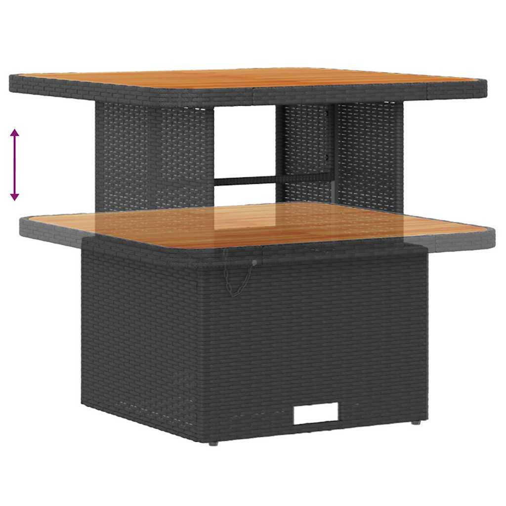 vidaXL Conjunto de Sofá de Jardim com almofada 9 pcs Preto vime PE