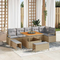 vidaXL Conjunto de Sofá de Jardim 9 pcs Preto Rattan Sintético