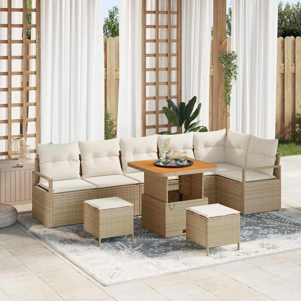 vidaXL Conjunto de Sofá de Jardim 9 pcs Preto Rattan Sintético