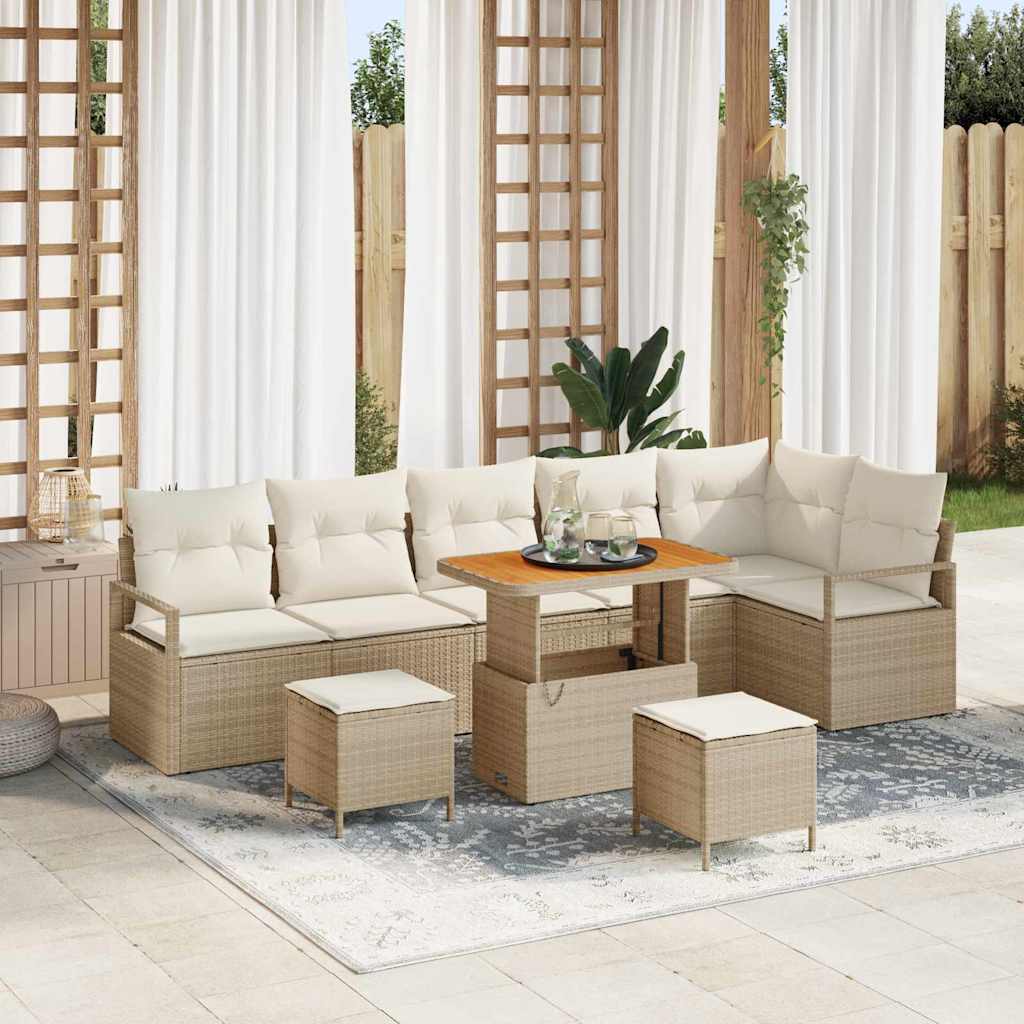 vidaXL Conjunto de Sofá de Jardim 9 pcs Preto Rattan Sintético
