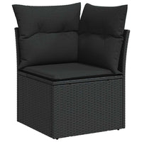 vidaXL Conjunto de Sofá de Jardim com almofada 12 pcs Preto vime PE