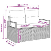 vidaXL Conjunto de Sofá de Jardim com almofada 13 pcs Preto vime PE