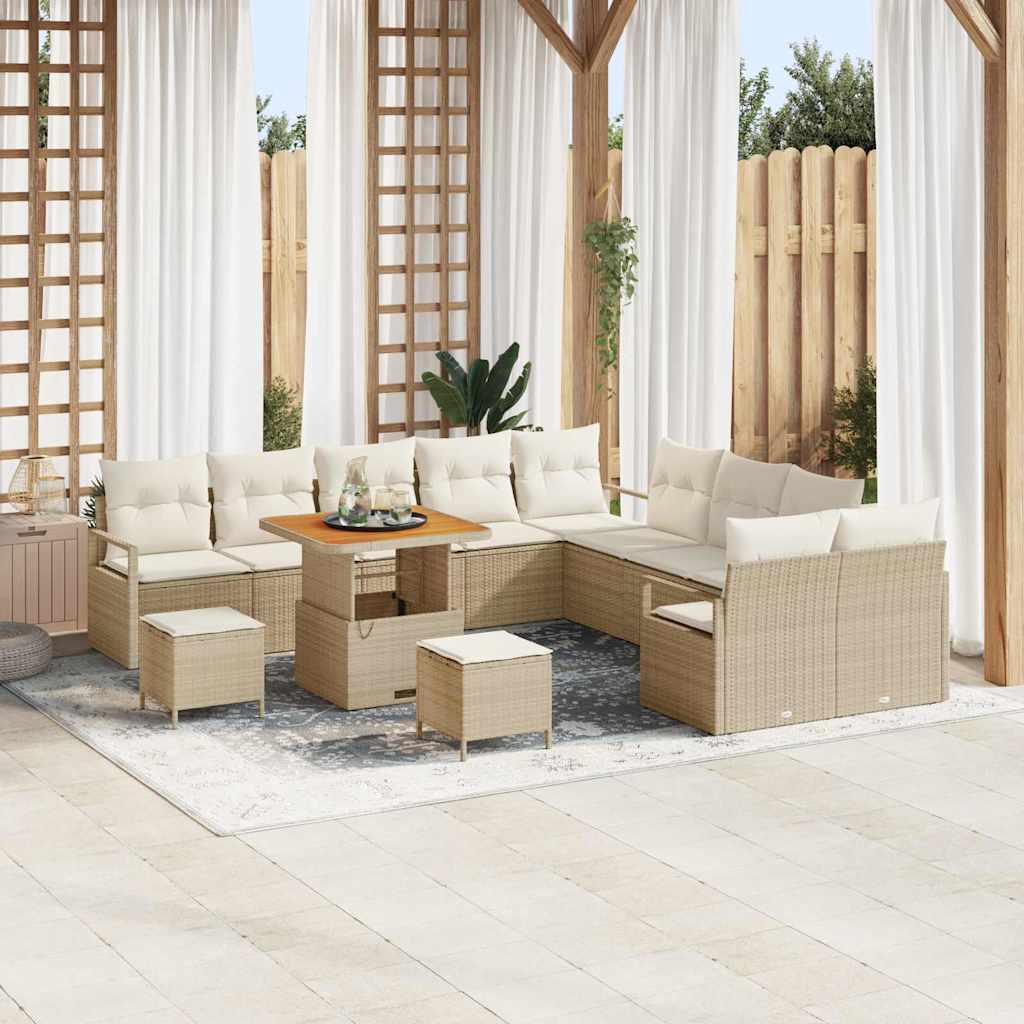 vidaXL Conjunto de Sofá de Jardim com almofada 13 pcs Preto vime PE