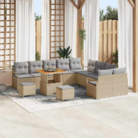 vidaXL Conjunto de Sofá de Jardim com almofada 13 pcs Preto vime PE