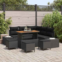 vidaXL Conjunto de Sofá de Jardim 8 pcs Preto Rattan Sintético