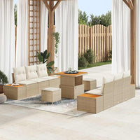 vidaXL Conjunto de Sofá de Jardim 9 pcs Preto vime PE