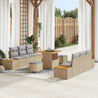 vidaXL Conjunto de Sofá de Jardim 9 pcs Preto vime PE
