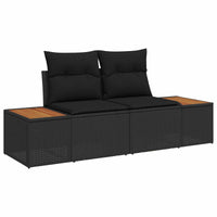 vidaXL Conjunto de Sofá de Jardim 8 pcs Preto vime PE