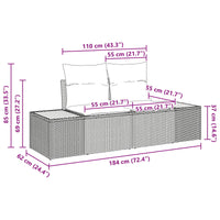 vidaXL Conjunto de Sofá de Jardim 9 pcs Preto vime PE