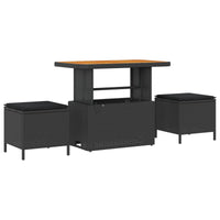 vidaXL Conjunto de Sofá de Jardim 10 pcs Preto vime PE