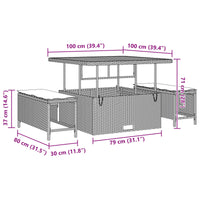 vidaXL Conjunto de Sofá de Jardim 13 pcs Preto vime PE