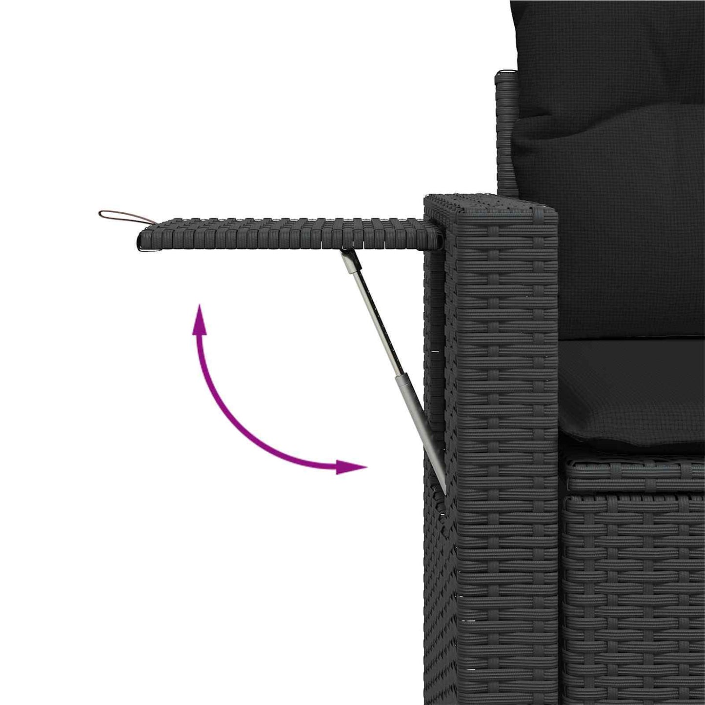 vidaXL Conjunto de Sofá de Jardim com almofada 13 pcs Preto vime PE