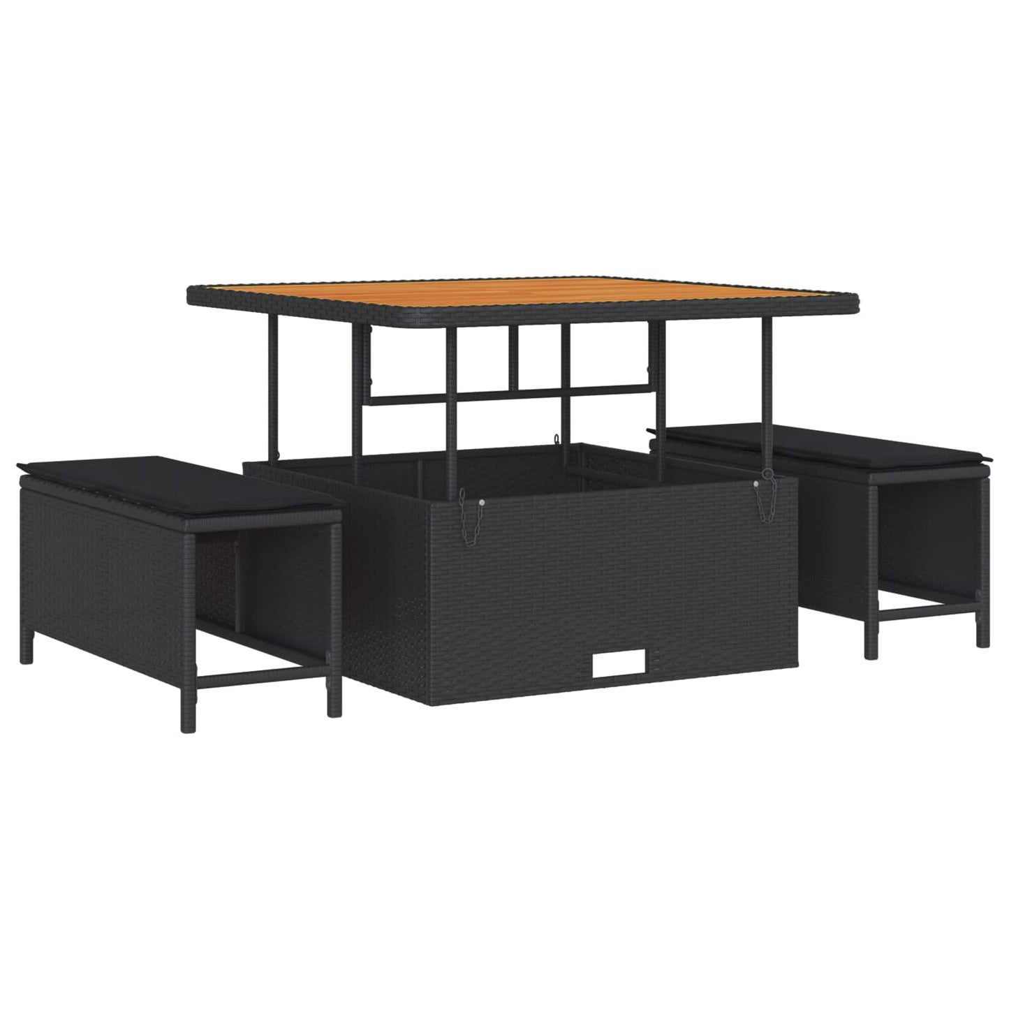 vidaXL Conjunto de Sofá de Jardim com almofada 13 pcs Preto vime PE