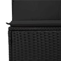 vidaXL Conjunto de Sofá de Jardim com almofada 13 pcs Preto vime PE