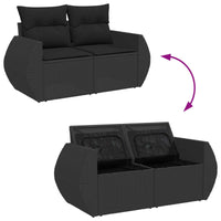 vidaXL Conjunto de Sofá de Jardim 11 pcs Preto Rattan Sintético
