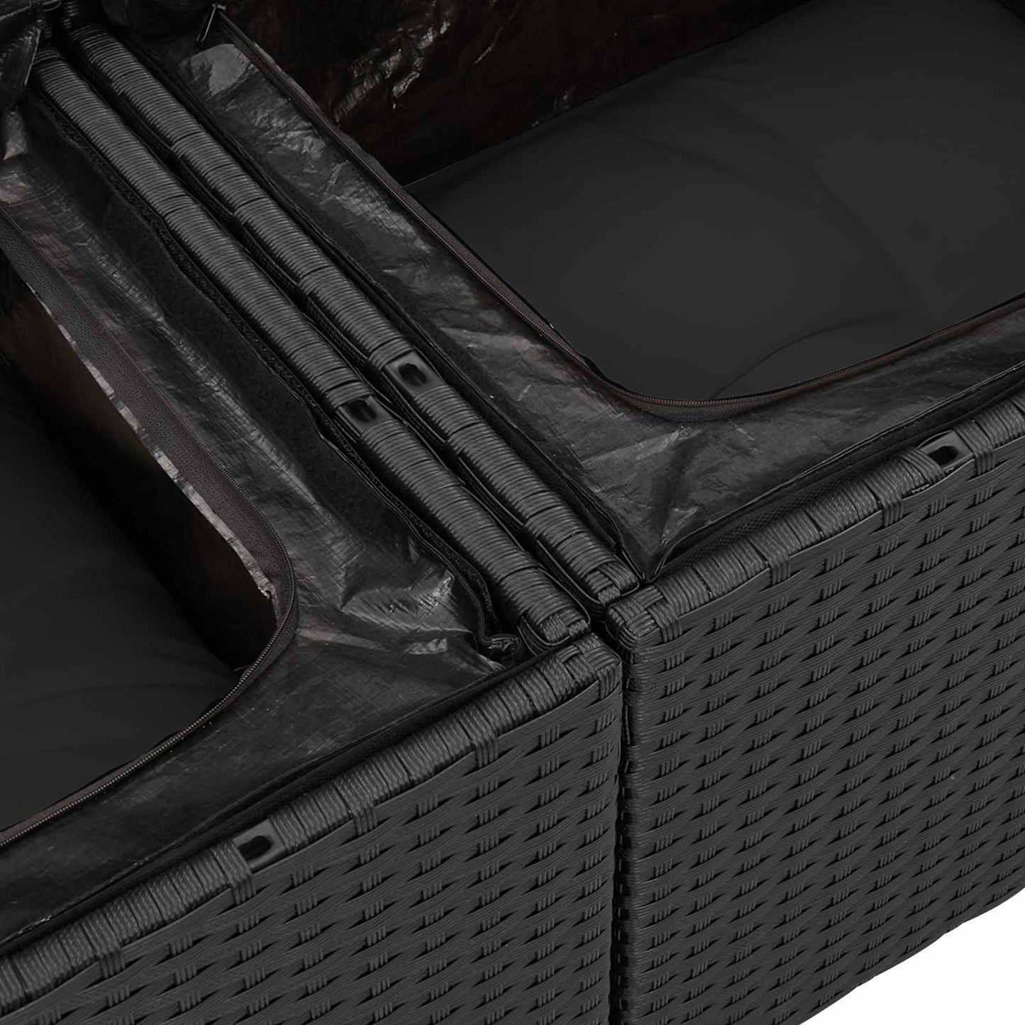 vidaXL Conjunto de Sofá de Jardim 11 pcs Preto Rattan Sintético