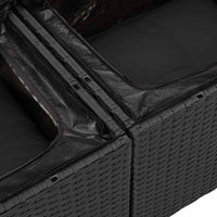 vidaXL Conjunto de Sofá de Jardim 9 pcs Preto Rattan Sintético