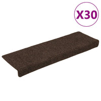 vidaXL Tapetes de escada autoadesivos 15 peças 65x21x4 cm creme com borda retangular
