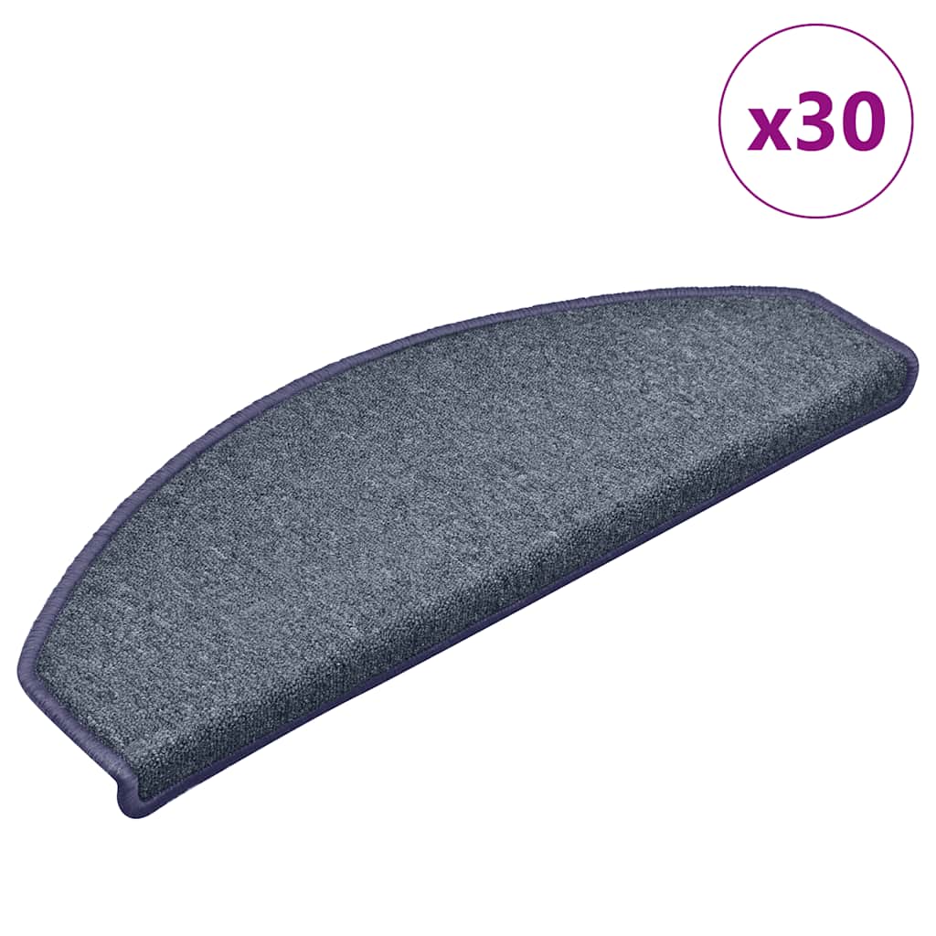 vidaXL Tapetes de escada 15 peças 56x17x3 cm antracite semicircular