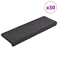 vidaXL Tapetes de escada 15 peças 65x21x4 cm antracite com borda retangular