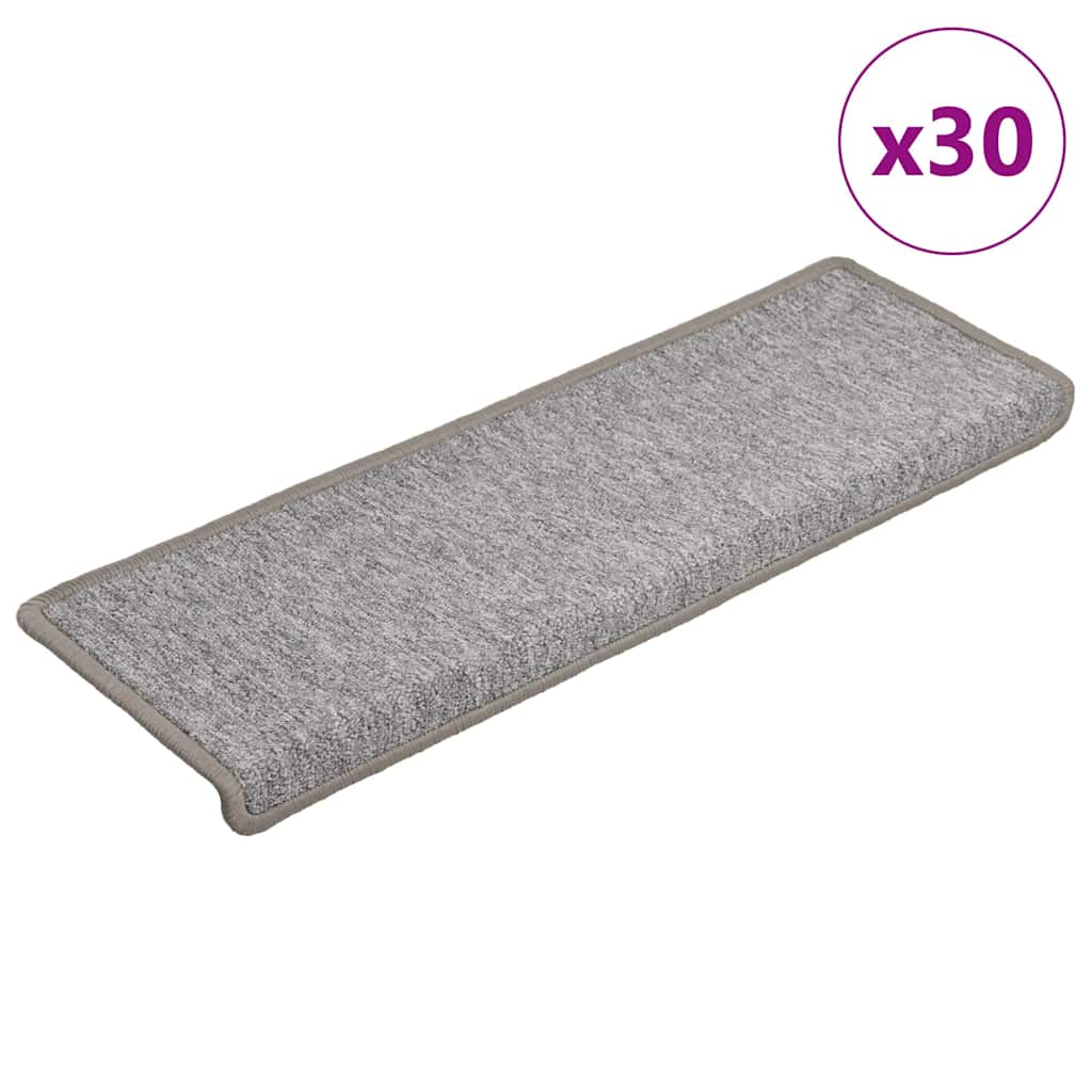 vidaXL Tapetes de escada 15 peças 65x21x4 cm antracite com borda retangular