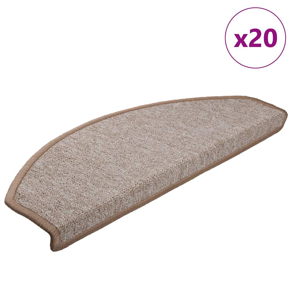 vidaXL Tapetes de escada 15 peças 56x17x3 cm antracite semicircular
