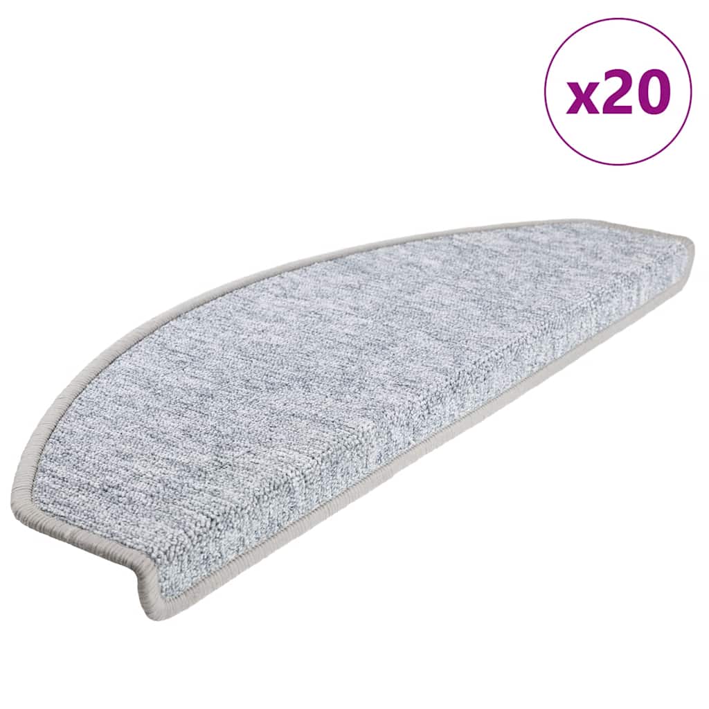 vidaXL Tapetes de escada 15 peças 56x17x3 cm antracite semicircular