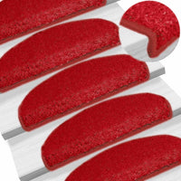 vidaXL Tapetes de escada 15 peças 56x17x3 cm cinza semicircular