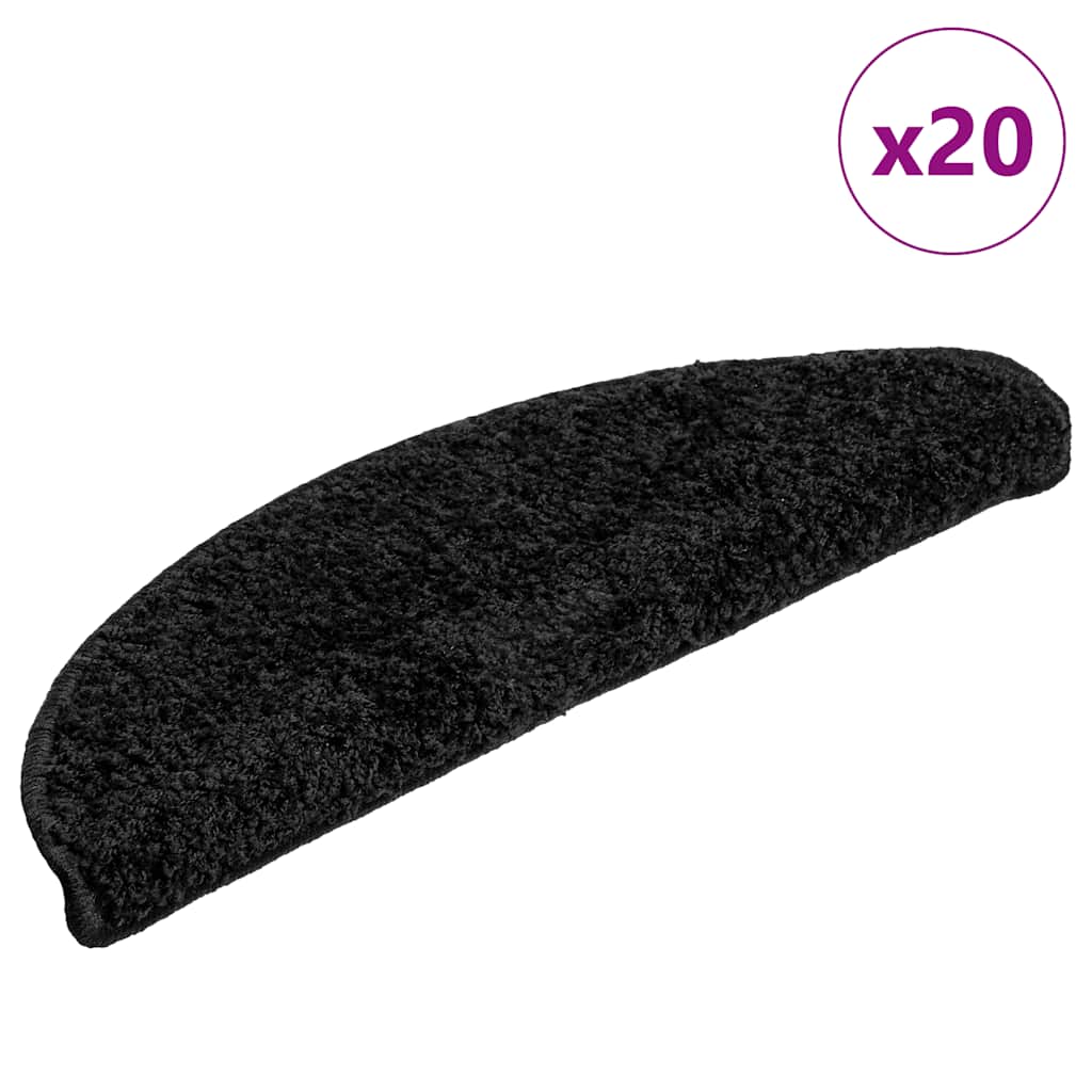 vidaXL Tapetes de escada 15 peças 56x17x3 cm cinza semicircular