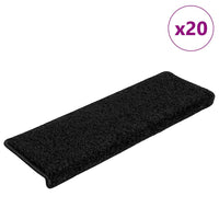 vidaXL Tapetes de escada 15 peças 65x21x4 cm cinza com borda retangular