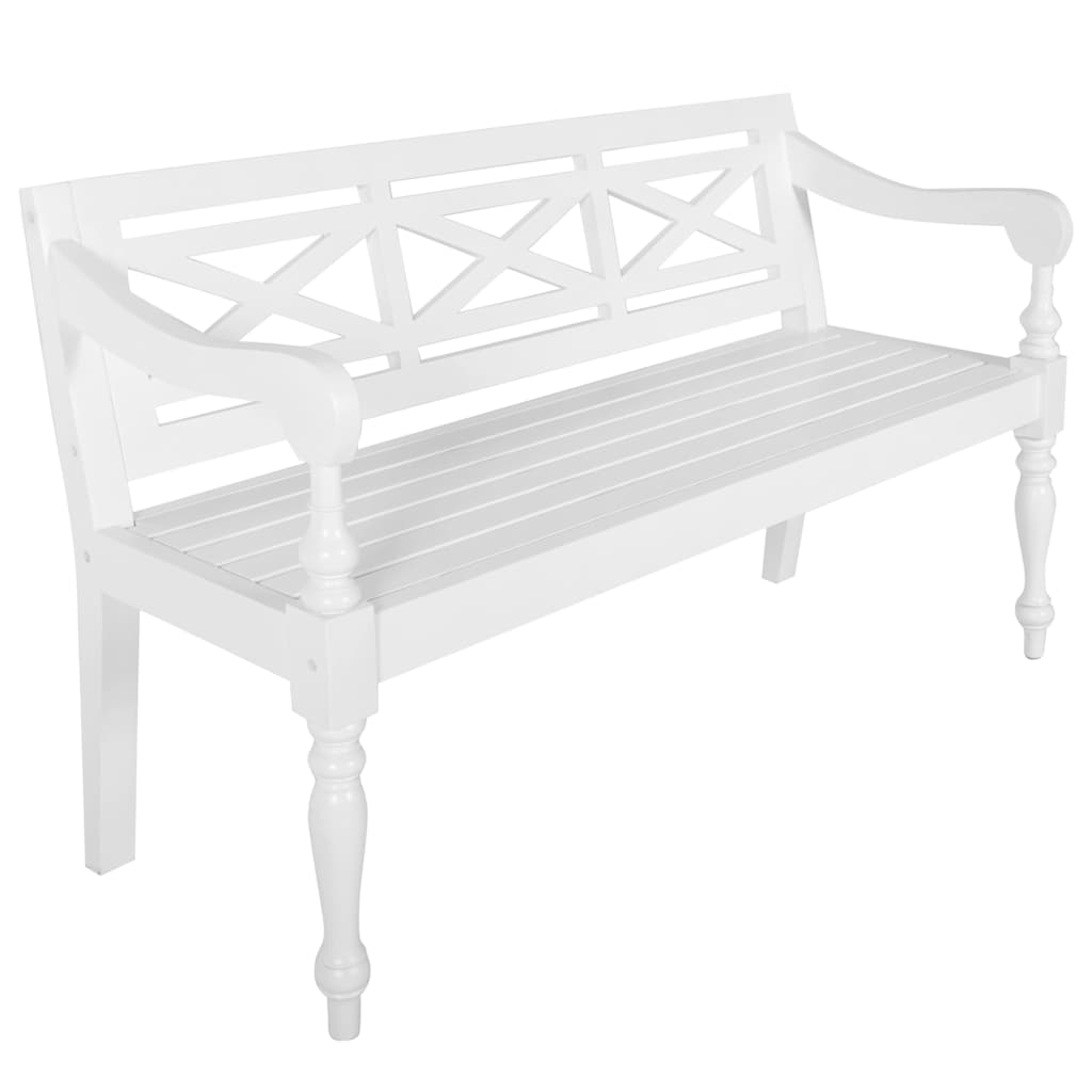 vidaXL Banco Batávia 98 cm madeira maciça de mogno branco