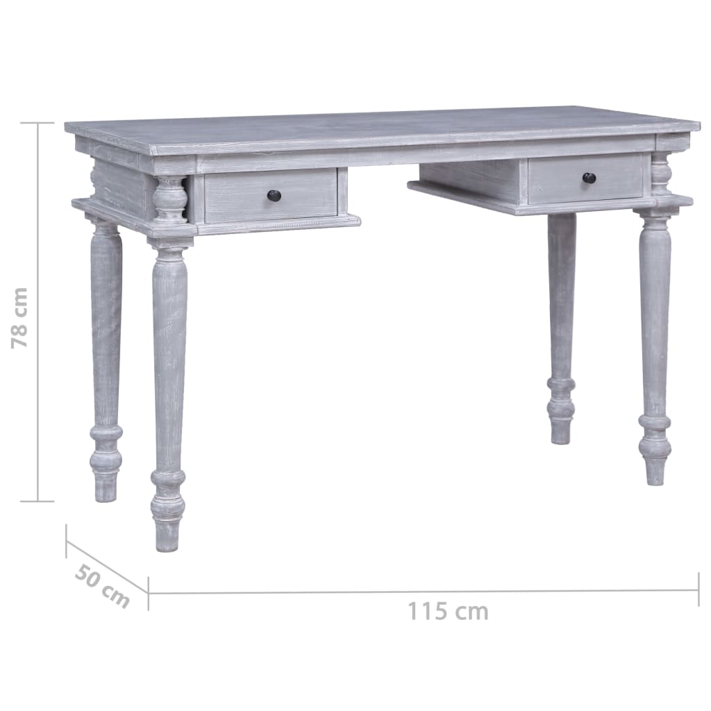 vidaXL Secretária 115x50x78 cm madeira de mogno maciça