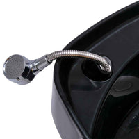 vidaXL Cadeira cabeleireiro c/ lavatório couro art. 137x59x82 cm preto