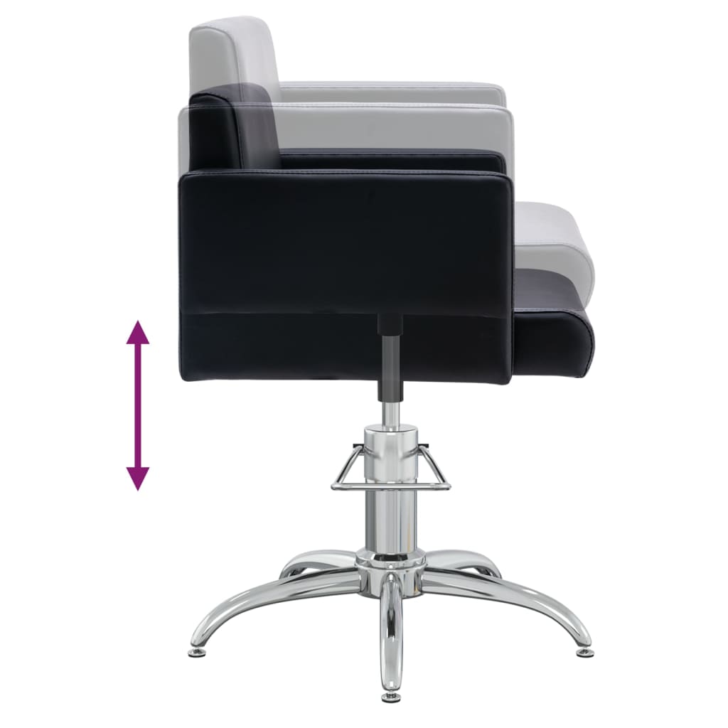 vidaXL Cadeira de cabeleireiro couro artificial preto