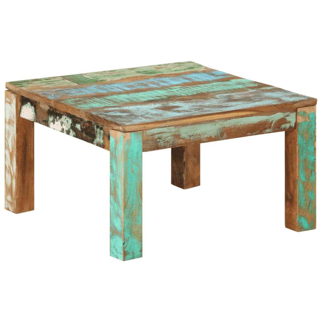 vidaXL Mesa de centro em madeira de mangueira maciça 80x80x40cm