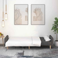 vidaXL Sofá-cama de 2 lugares tecido cinzento-escuro