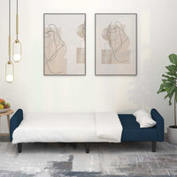 vidaXL Sofá-cama de 2 lugares veludo azul