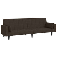 vidaXL Sofá-cama 2 lugares com duas almofadas tecido castanho-escuro