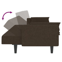 vidaXL Sofá-cama 2 lugares com duas almofadas tecido castanho-escuro