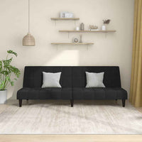 vidaXL Sofá-cama de 2 lugares veludo preto