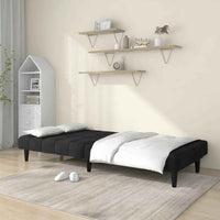 vidaXL Sofá-cama de 2 lugares veludo preto