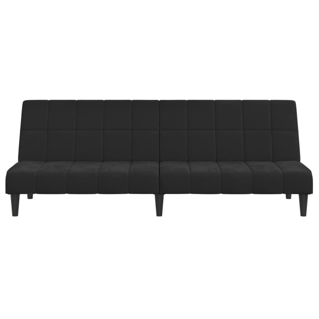 vidaXL Sofá-cama de 2 lugares veludo preto