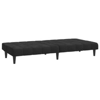 vidaXL Sofá-cama de 2 lugares veludo preto