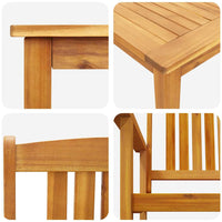 vidaXL Conjunto de Jantar para Jardim 7 pcs Castanho