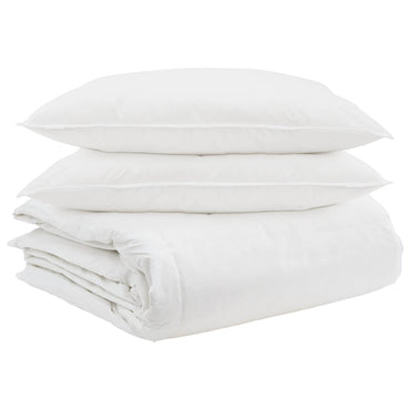 vidaXL Conjunto de Edredom com travesseiro 3 pcs Branco Pena de ganso