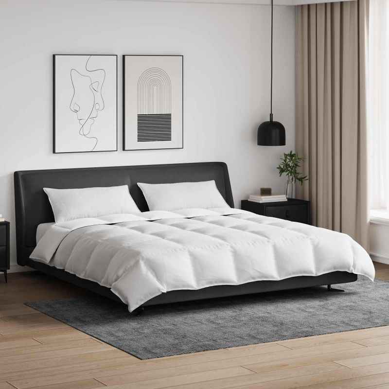 vidaXL Conjunto de Edredom com travesseiro 3 pcs Branco Pena de ganso