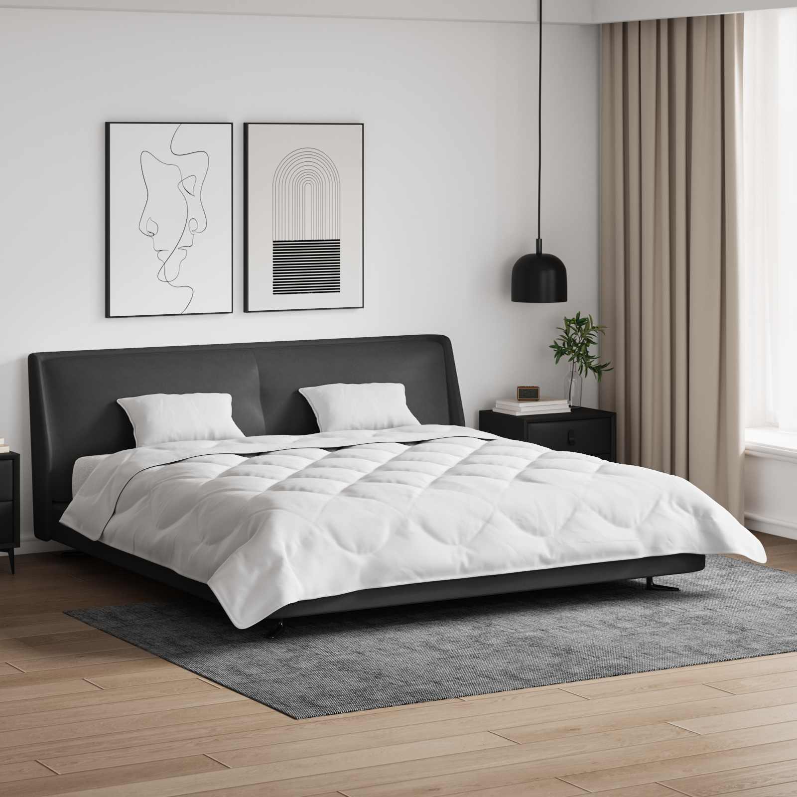 vidaXL Edredom de Verão Simples 3 pcs Branco Microfibra