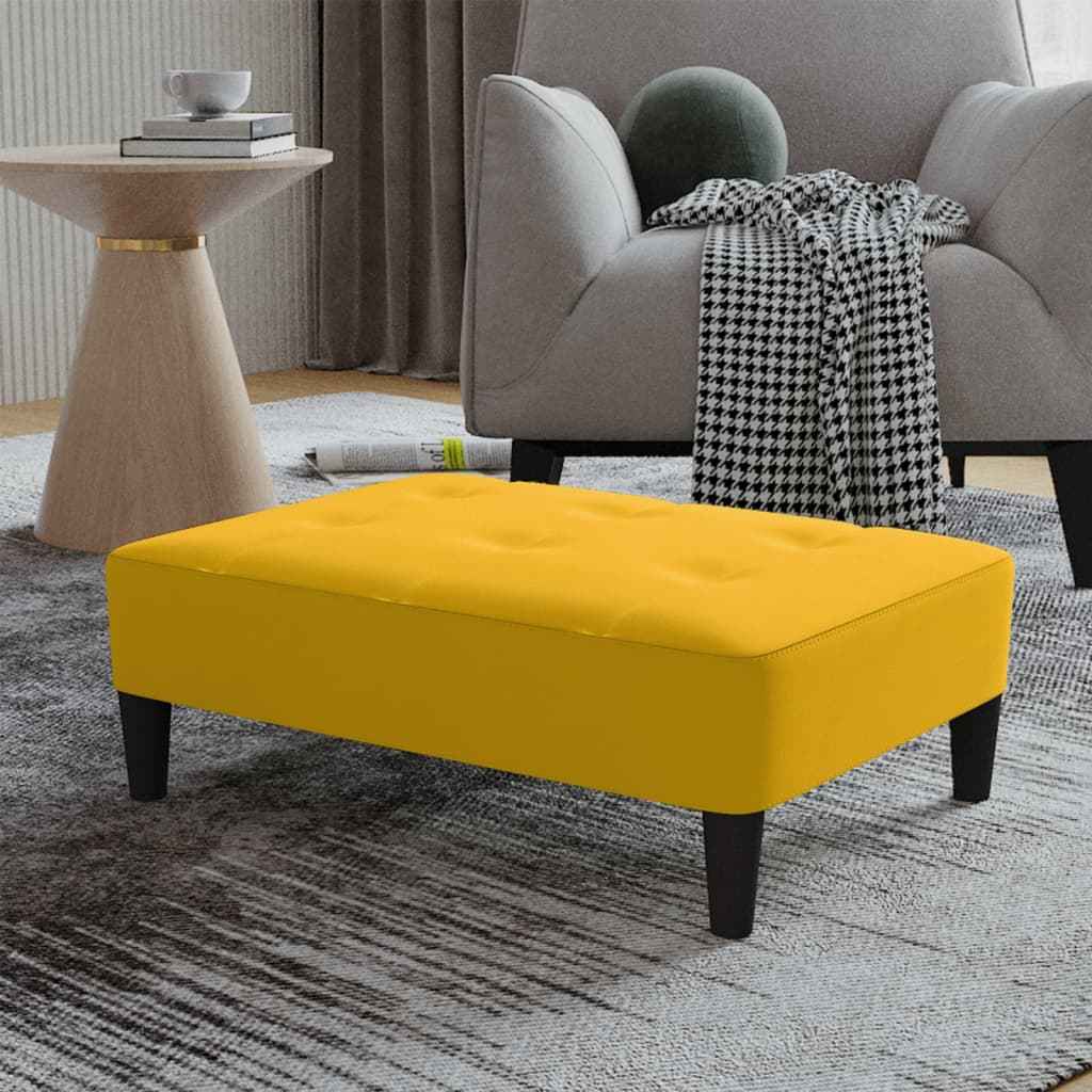 vidaXL Apoio de pés 78x56x32 cm veludo amarelo