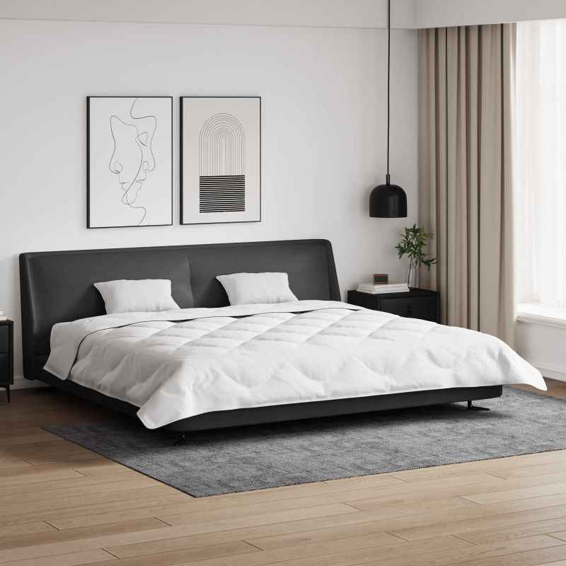 vidaXL Edredom de Inverno com travesseiro 3 pcs Branco Microfibra